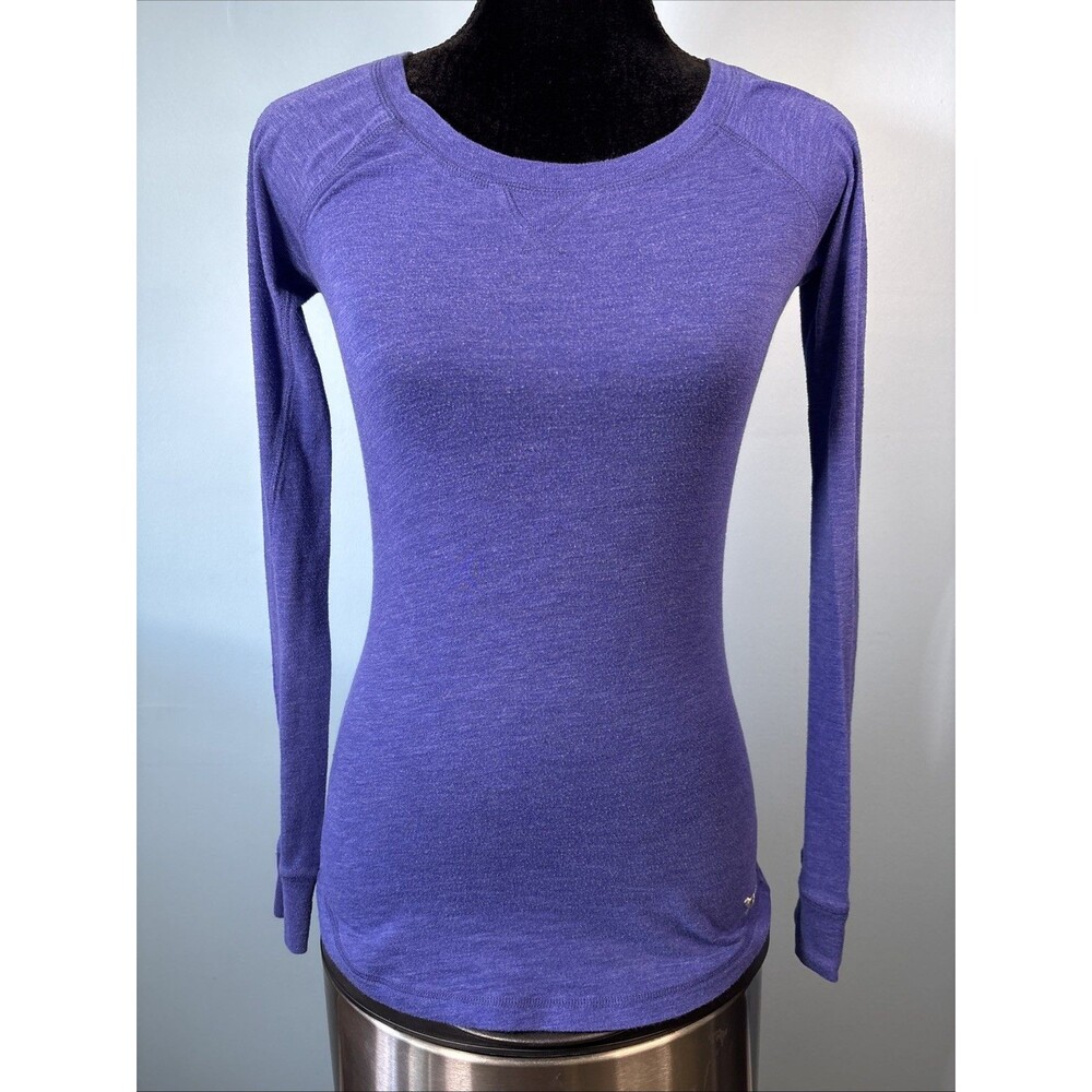 Pink Victoria's Secret Purple Long Sleeve T-shirt (Women XS) w/ Silver Dog Logo
